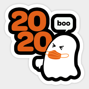 Ghost with Mask Booing 2020 Funny Halloween Sticker